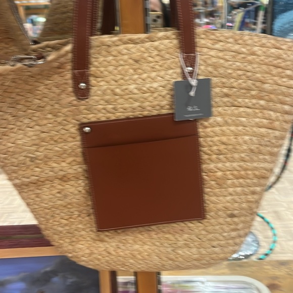 Haute Hippie Tan and Brown beach resort cruise Bag tote - Picture 6 of 7